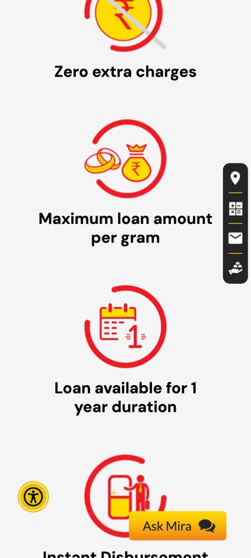 Gold Loan page on a phone, screen 2: 